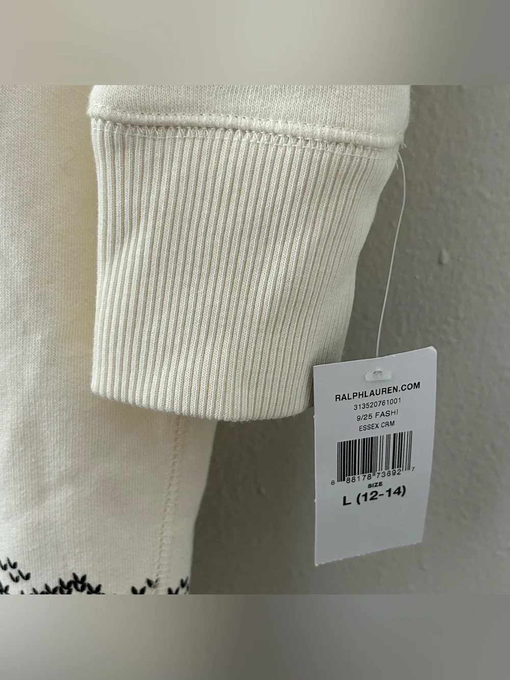 Ralph Lauren Essex Cream Fair Isle Hoodie Tunic Dress Girls Size L Classic NWT